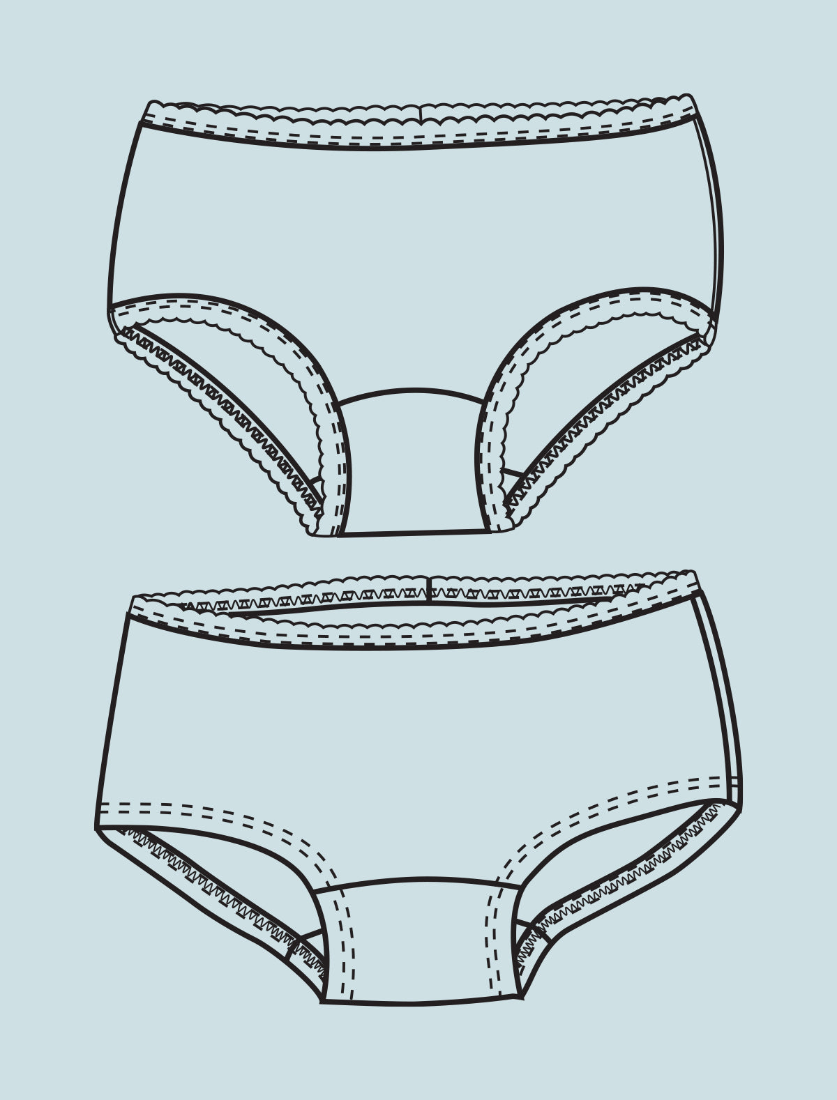 Girls' panties and boyshorts e-pattern
