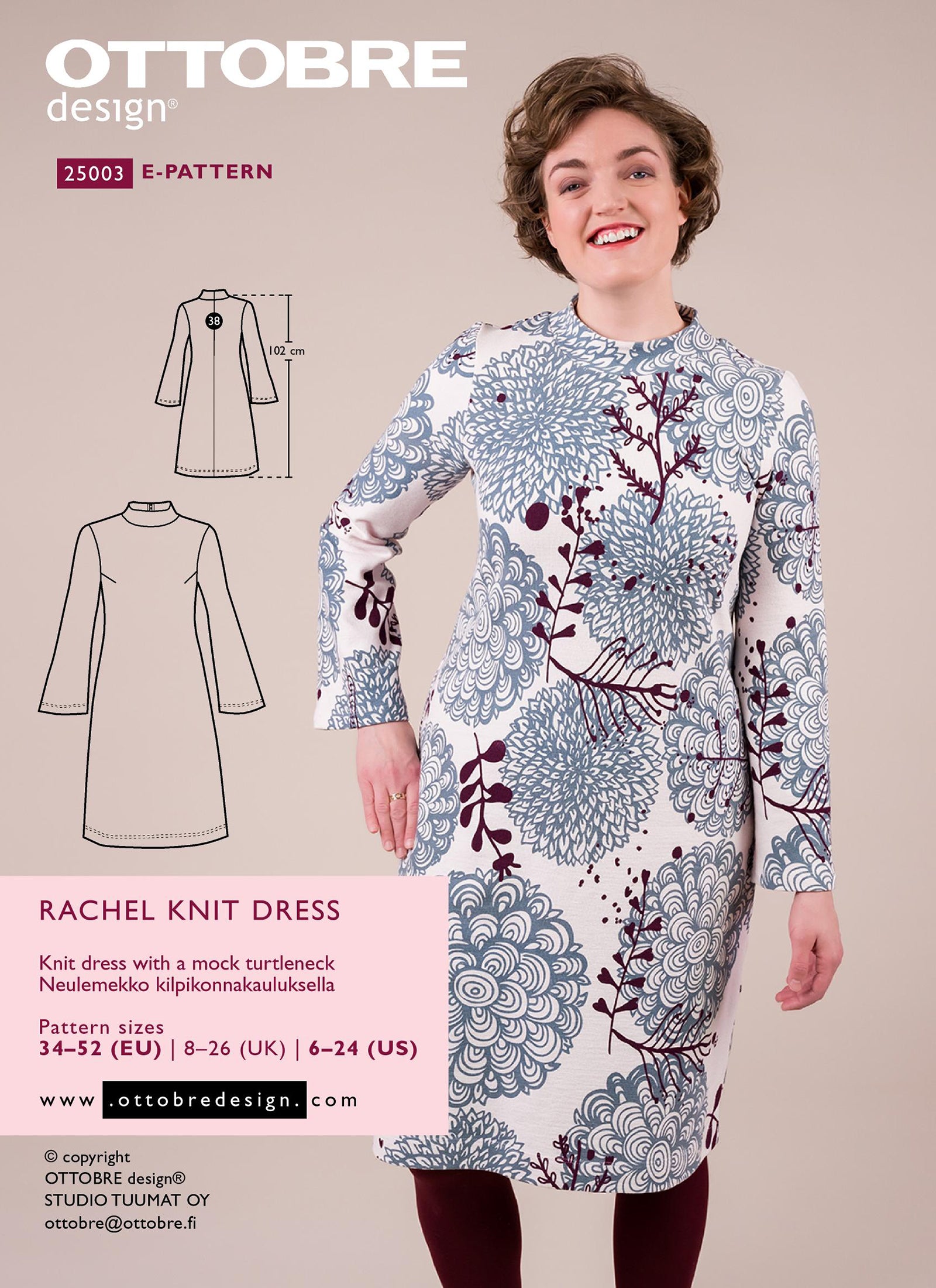 RACHEL knit dress, e-pattern