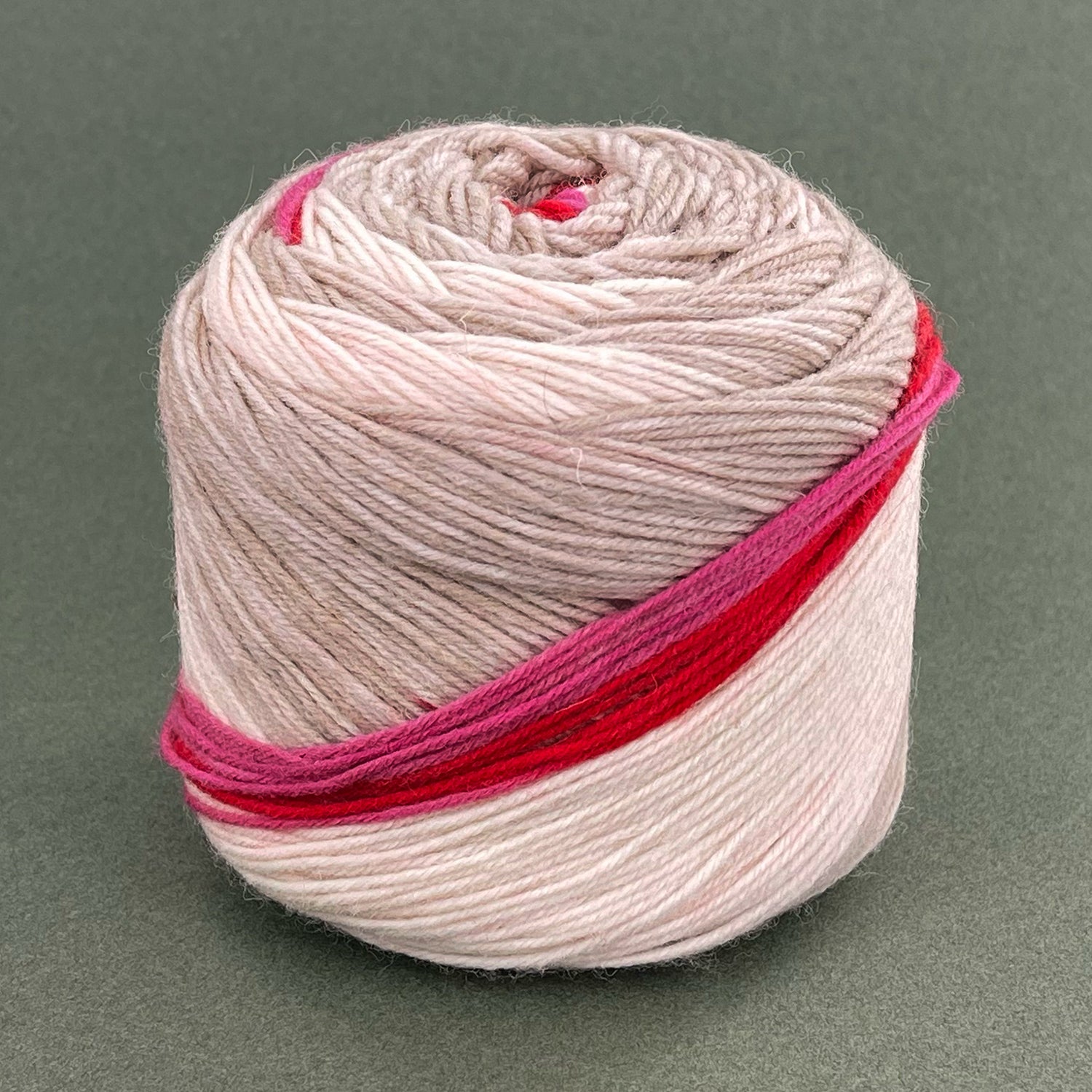 Lana Mia One 4 Two, red stripes, 100 g