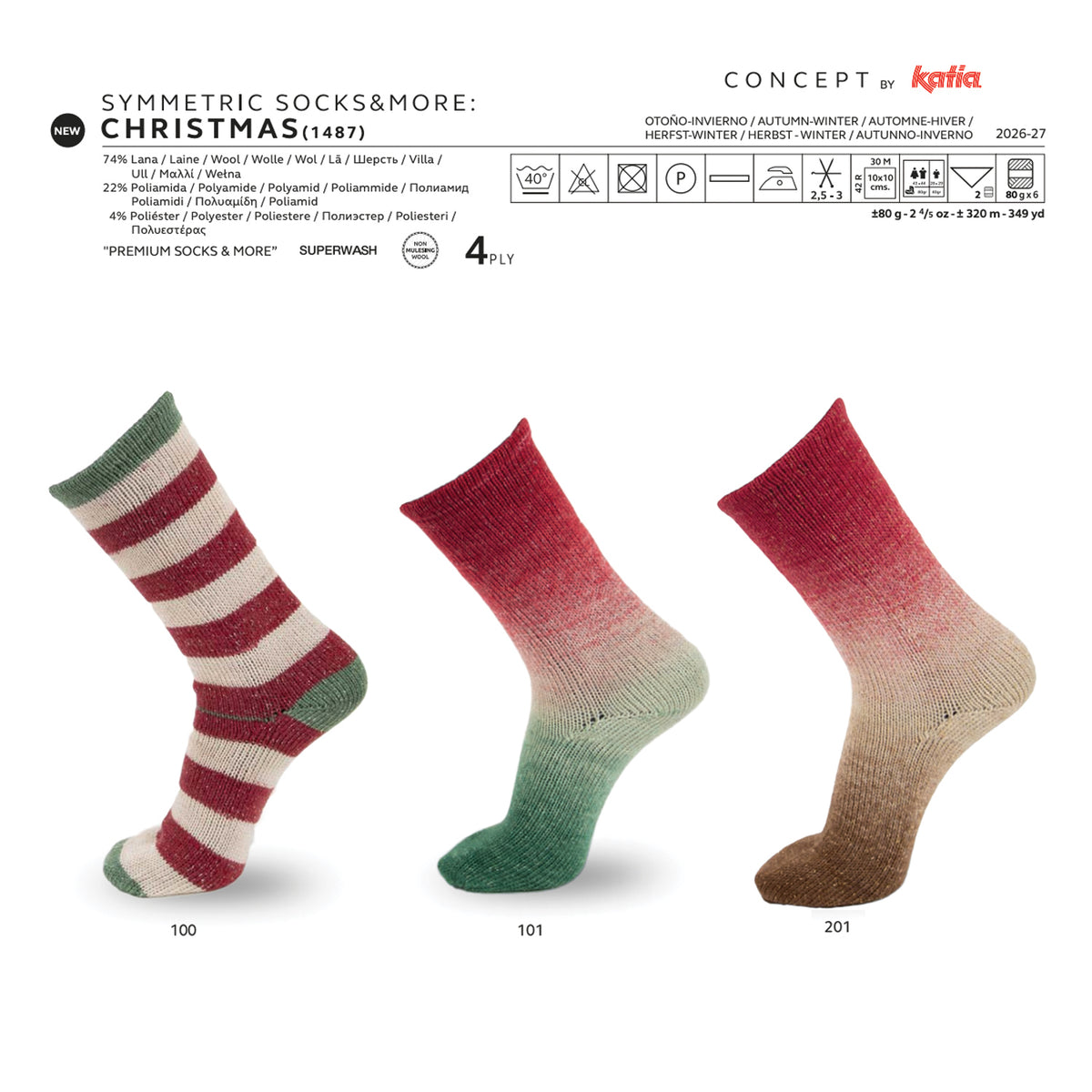 Symmetric Socks & More Christmas, 80 g