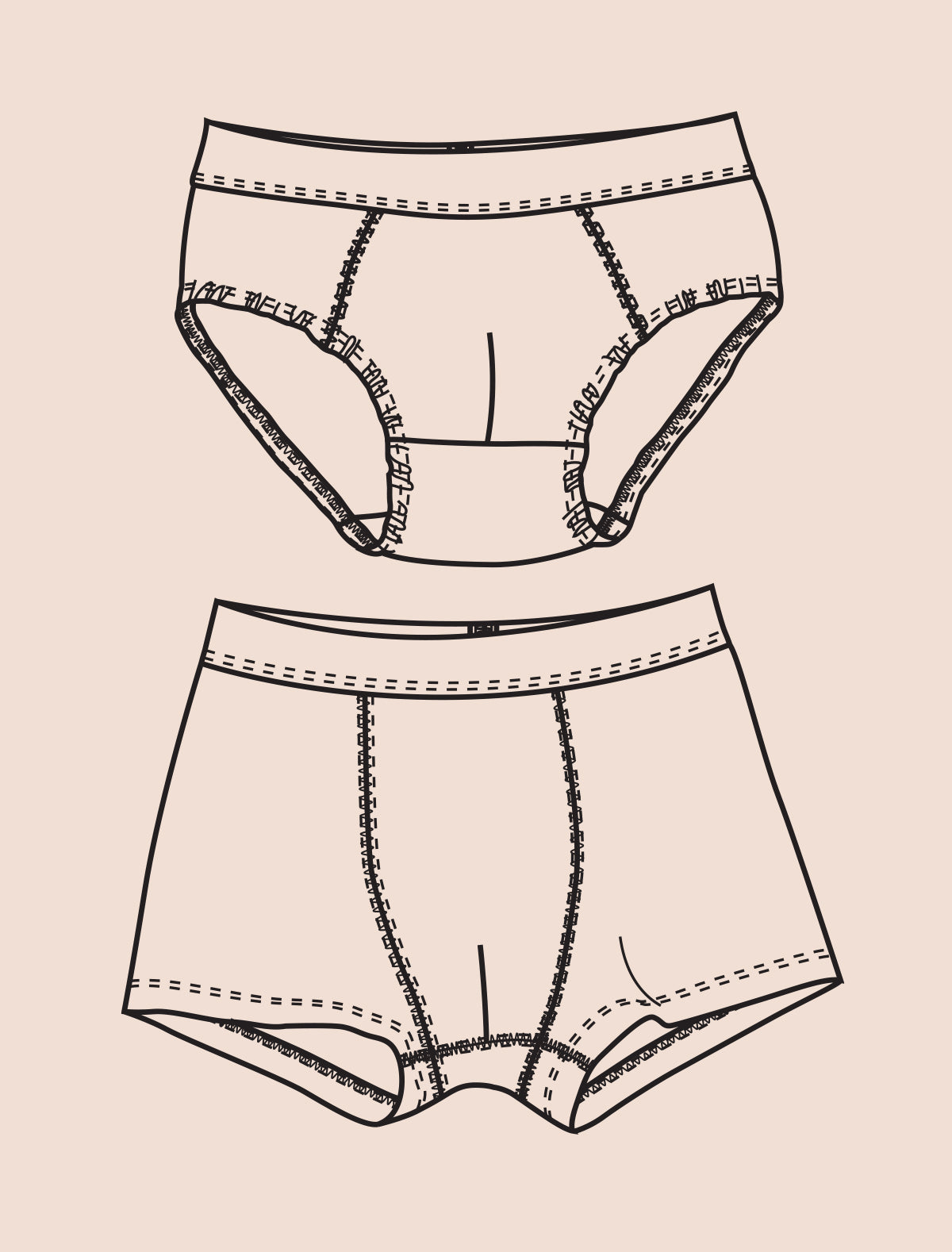 Boys' underpants and boxer briefs e-pattern